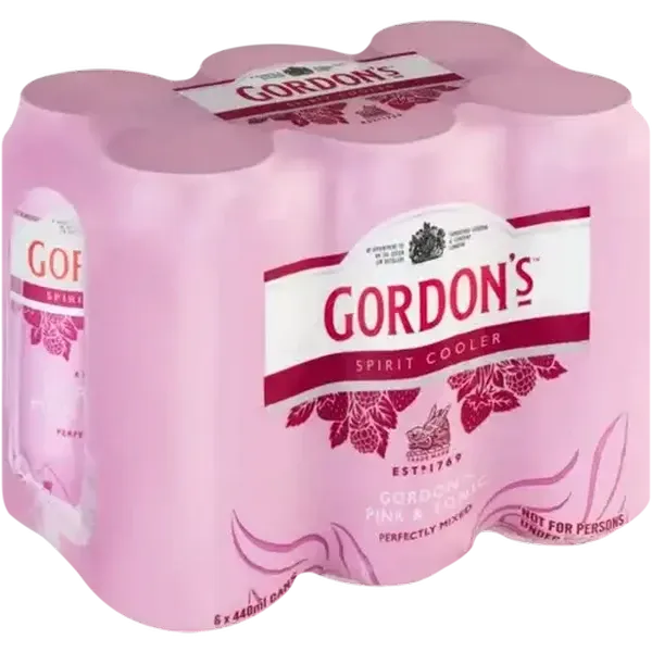 Gordon's Pink Gin & Tonic Spirit Cooler Cans 6 x 440ml