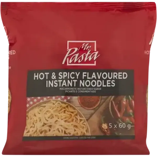Mr. Pasta Hot & Spicy Flavoured Instant Noodles 5 x 60g