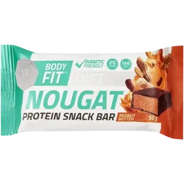 Youthful Living Body Fit Peanut Butter Flavour Diet Nougat Protein Snack Bar 50g