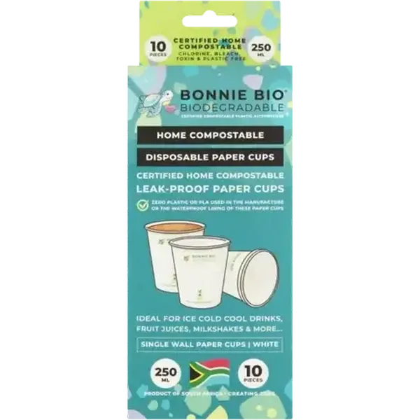 Bonnie Bio Compostable Paper Cups 10 x 250ml