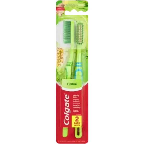 Colgate Herbal Medium Double Action Toothbrush 2 Pack
