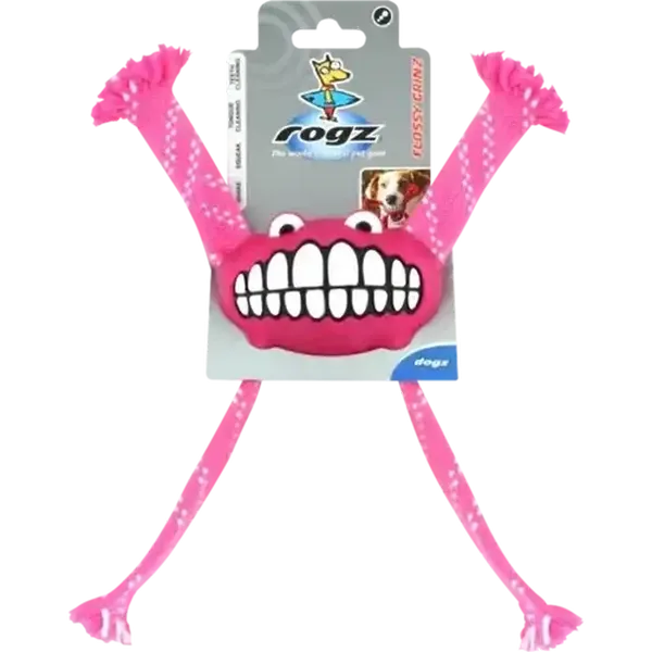 Rogz Flossy Grinz Medium Pink Dog Toy 21cm