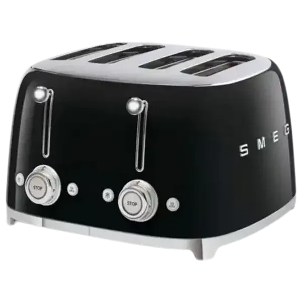 Smeg Glossy Black 4-Slice Square Toaster 2000W