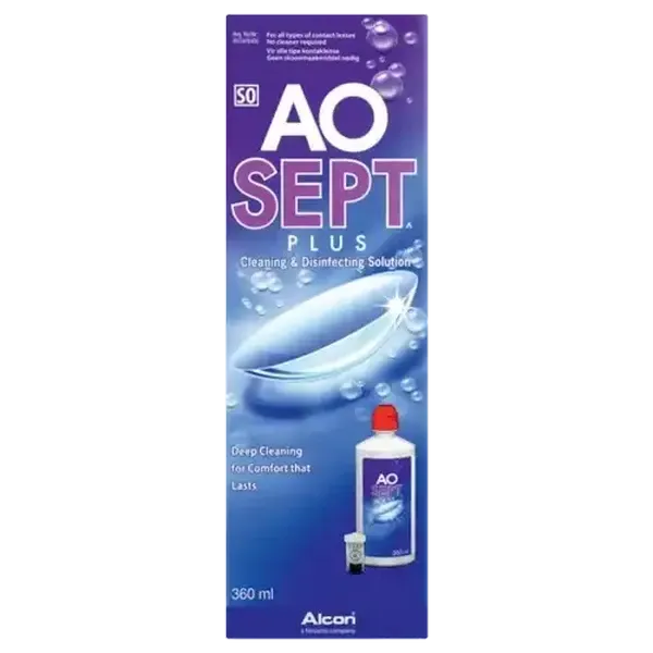 AO Sept Plus Contact Lens Cleaning & Disinfecting Solution 360ml