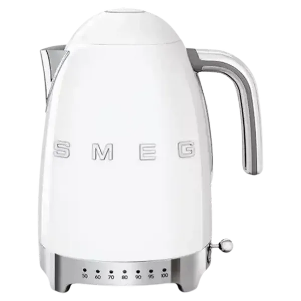 Smeg Glossy White Retro Variable Temperature Cordless Kettle 1.7L