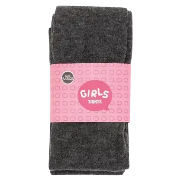 Bare Basics Plain Charcoal Girls Tights 6-7 Years