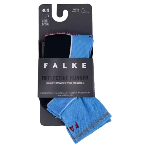 FALKE Blue Reflective Anklet Socks Size 10-12