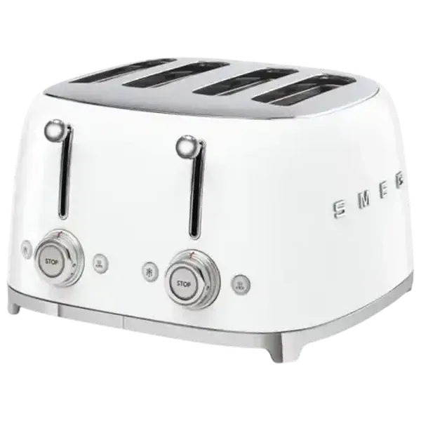 Smeg White 4-Slice Square Toaster 2000W