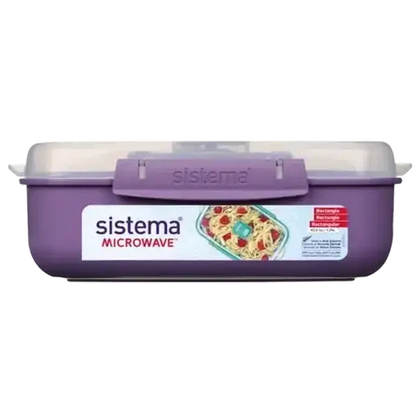 Sistema Purple Rectangular Microwave Container 1.25L