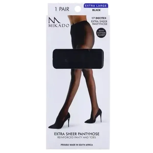 Mikado Black Extra Sheer Pantyhose Extra Large