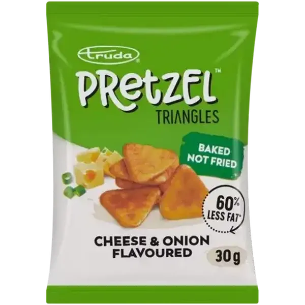 Truda Pretzel Cheese & Onion Flavoured Triangles 30g