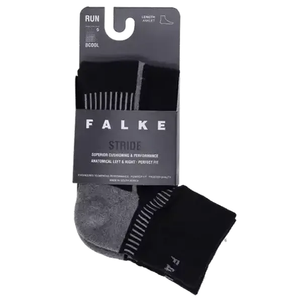 FALKE Black Stride Anklet Socks Size 10-12