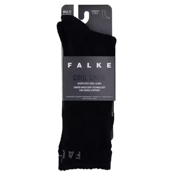 FALKE Black Cool Crew Socks Size 8-12