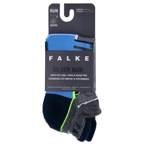 FALKE Grey/Blue Silver Cusion Runner Hidden Socks Size 7-9