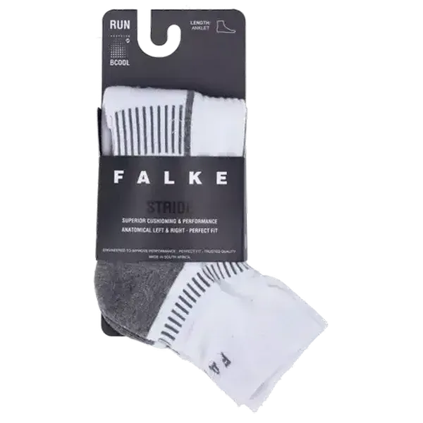 FALKE White Stride Anklet Socks Size 10-12