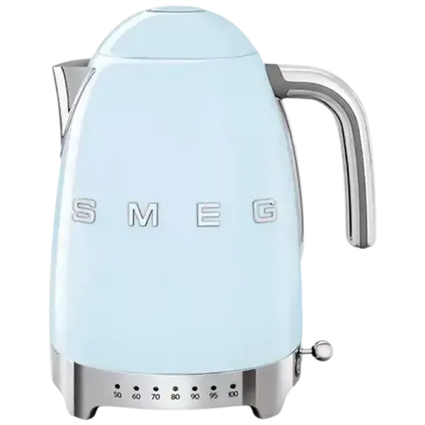 Smeg Glossy Pastel Blue Retro Variable Temperature Kettle 1.7L