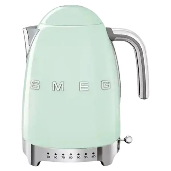 Smeg Glossy Pastel Green Retro Variable Temperature Cordless Kettle 1.7L