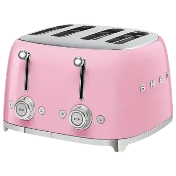 Smeg Pastel Pink 4-Slice Square Toaster 2000W