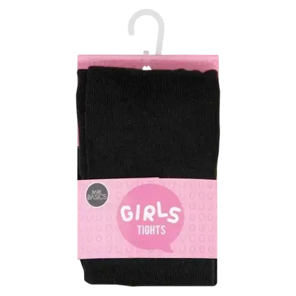Bare Basics Plain Black Girls Tights 6-7 Years