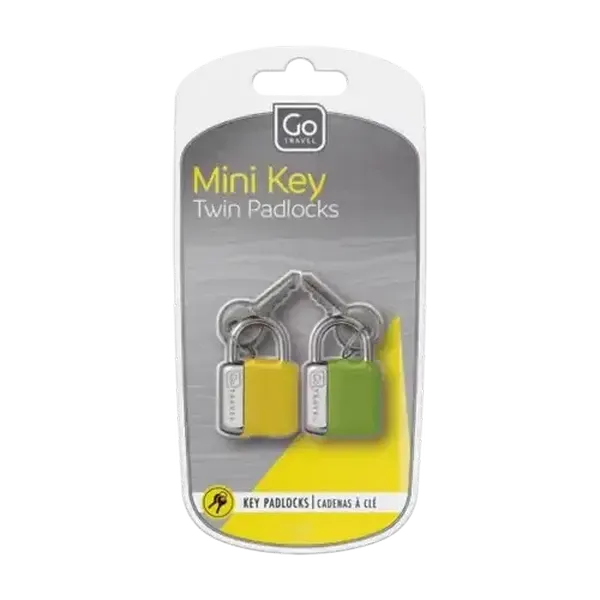 Go Travel Yellow And Green Mini Key Twin Padlocks