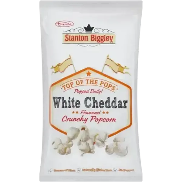 Truda Stanton Biggley White Cheddar Flavoured Crunchy Popcorn 90g