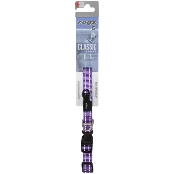 Rogz Medium Purple Classic Dog Collar