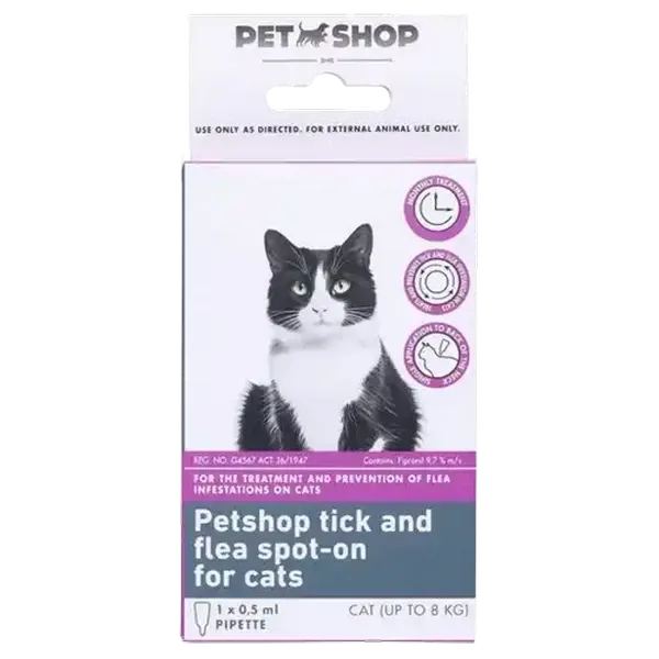 Petshop Tick & Flea Cats Spot-On 0.5ml