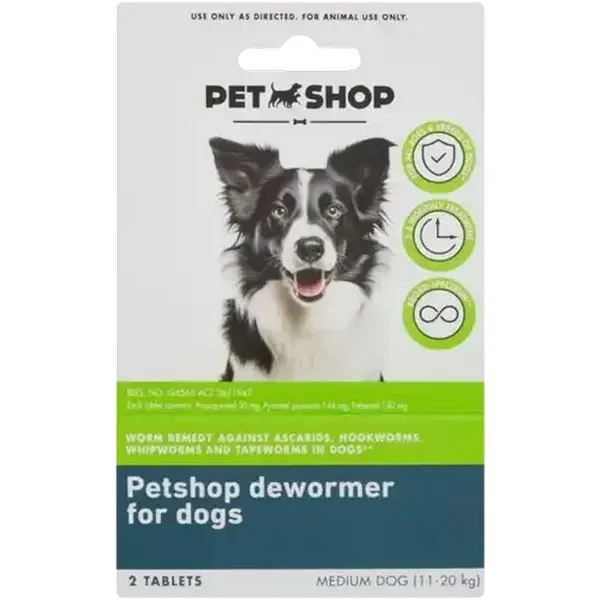 Petshop Medium Dewormer Tablets for Medium Dogs 2 Pack