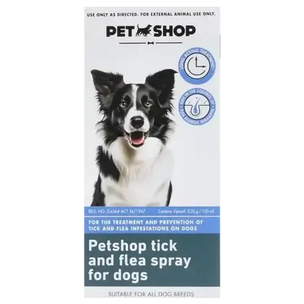 Petshop Tick & Flea Spray for Dogs 100ml