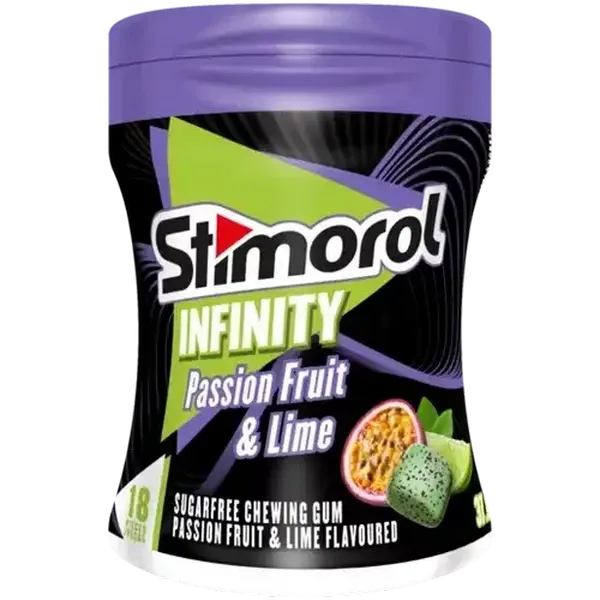 Stimorol Infinity Passion Fruit & Lime Flavoured Sugar-Free Chewing Gum 18 Pack