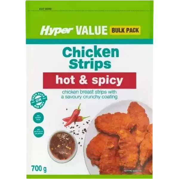 Hyper Value Frozen Hot & Spicy Chicken Strips 700g