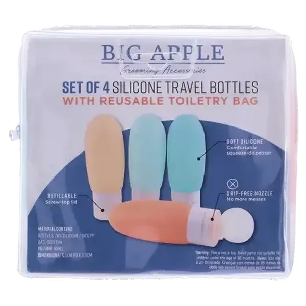 Big Apple Silicone Travel Bottle Set 89ml 4-Pack