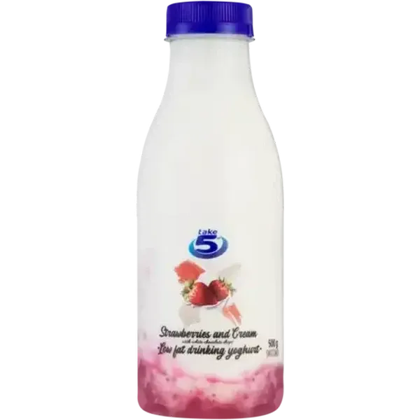 Take 5 Strawberries and Cream Low Fat Drinking Yoghurt 500g