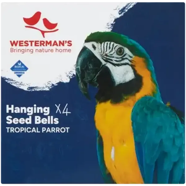 Westerman's Tropical Parrot Hanging Seed Bells 4 Pack