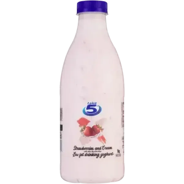 Take 5 Strawberries and Cream Low Fat Drinking Yoghurt with White Chocolate Drops 1kg