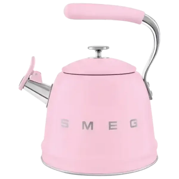 Smeg Pastel Pink Retro Whistling Kettle 2.3L