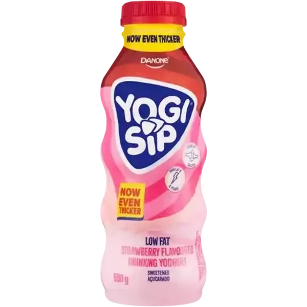 Danone Yogi Sip Strawberry Flavoured Low Fat Drinking Yoghurt 500g