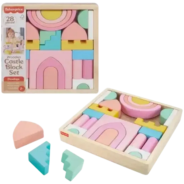 Fisher-Price Wooden Castle Block Set 28-Pieces