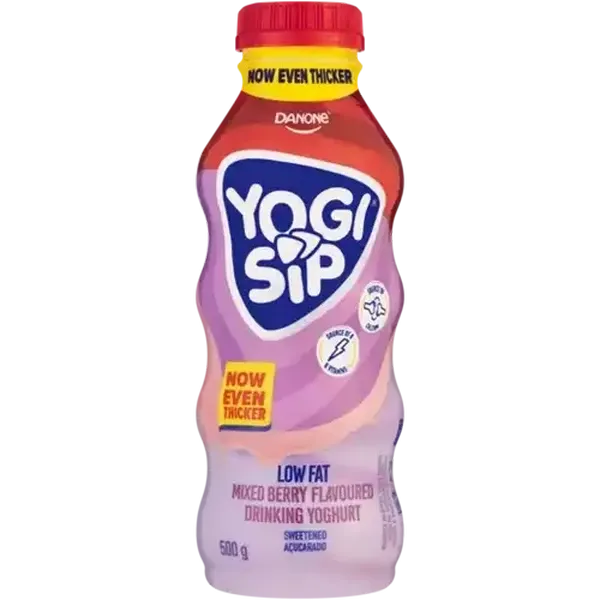 Danone Yogi Sip Mixed Berry Flavoured Low Fat Drinking Yoghurt 500g