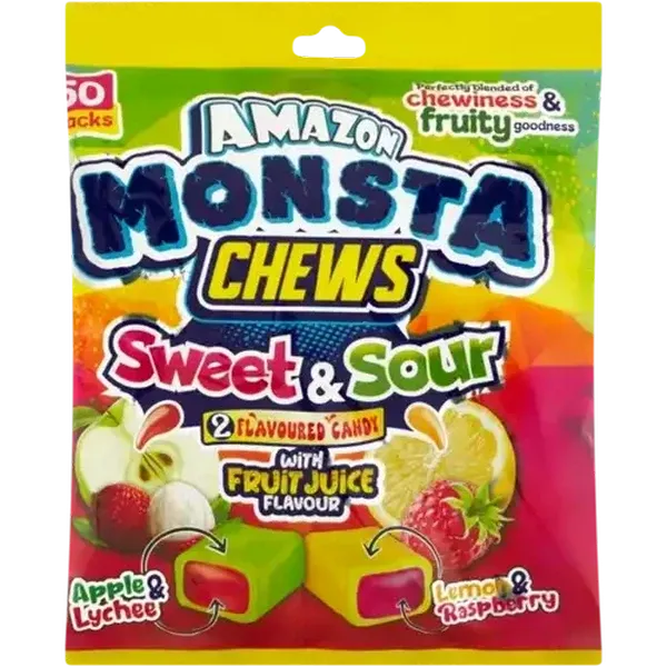 Amazon Monsta Sweet & Sour Flavoured Chews 50 Pack