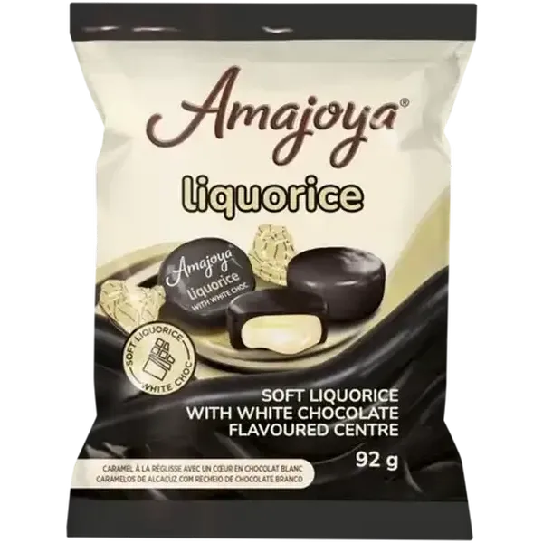 Amajoya Soft Liquorice with White Chocolate Flavoured Centre 92g