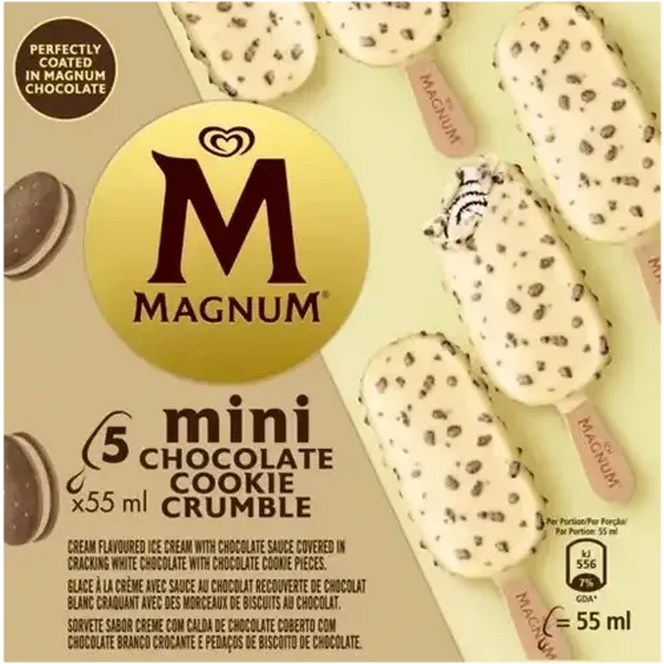 Magnum Chocolate Cookie Crumble Mini Ice Cream 5 x 55ml