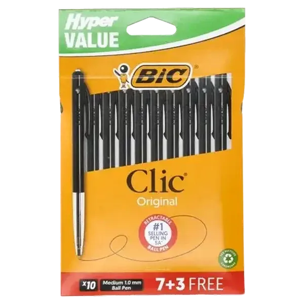 BIC Hyper Value Clic Black Ballpoint Pen 10-Pack