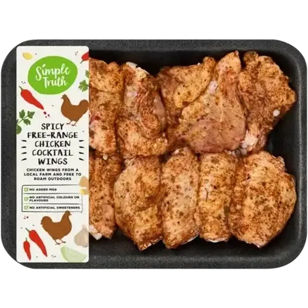 Simple Truth Spicy Free-Range Chicken Cocktail Wings Per KG