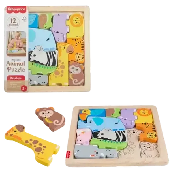 Fisher-Price Wooden Animal Puzzle 13-Pieces