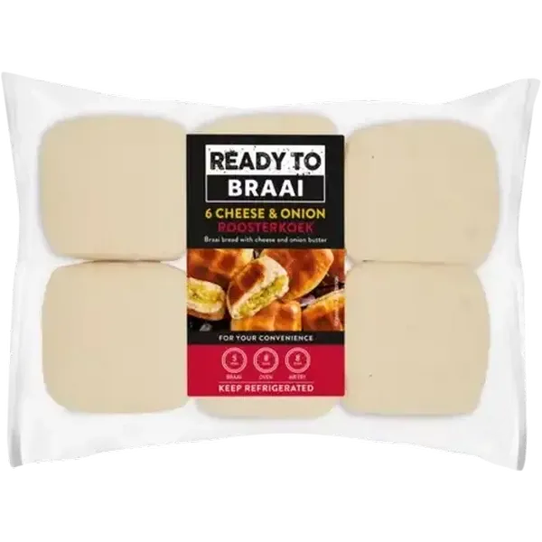 Ready To Braai Cheese & Onion Roosterkoek 6 Pack