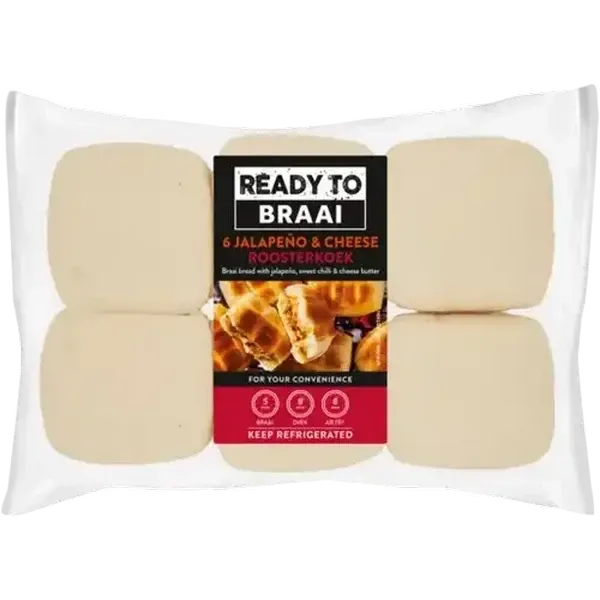 Ready To Braai Jalapeño & Cheese Roosterkoek 6 Pack