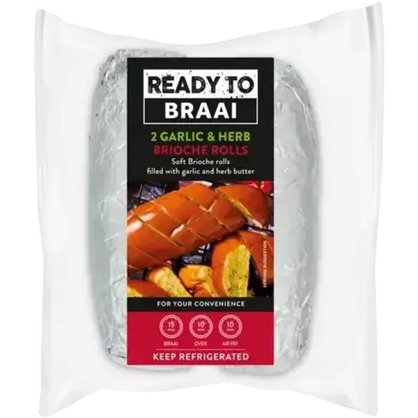 Ready To Braai Garlic & Herb Brioche Rolls 2 Pack