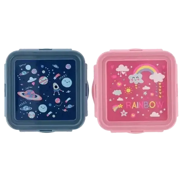 Rainbow Space Snack Lunch Box 400ml (Design May Vary)