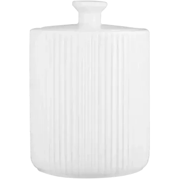 White Embossed Ceramic Canister 1s (Design May Vary)